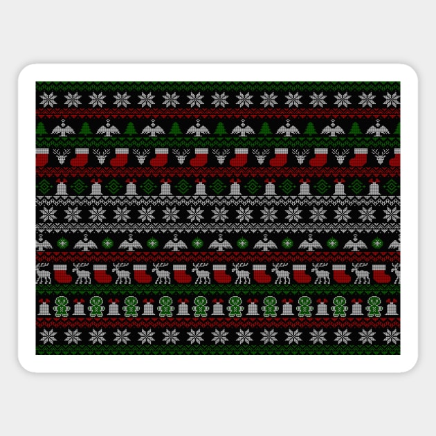 Ugly Sweater Christmas Ornament Magnet by R4Design